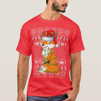 Foes Animal Lover Santa Hat Ugly inför jul T Shirt