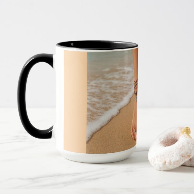 Foet på stranden mugg (Med munk)