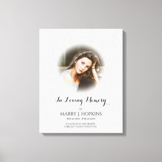 FoFuneral in Loving Memory Memorial Keepsak Canvastryck (Framsida)