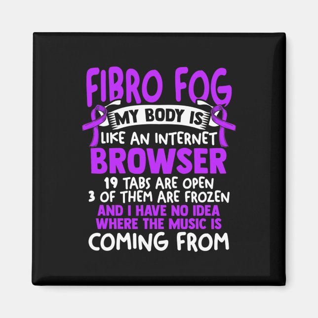 Fog - Fibro Survivor Roligt Fibromyalgia Awareness Magnet (Framsidan)