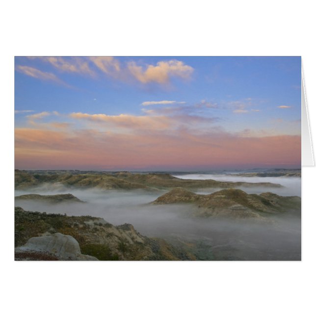 Fog från Little Missouri River hangs i Hälsningskort (Framsidan Horizontal)