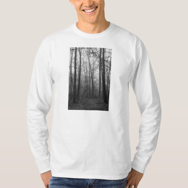 Fog genom Skogen gråskala T Shirt (Framsida)