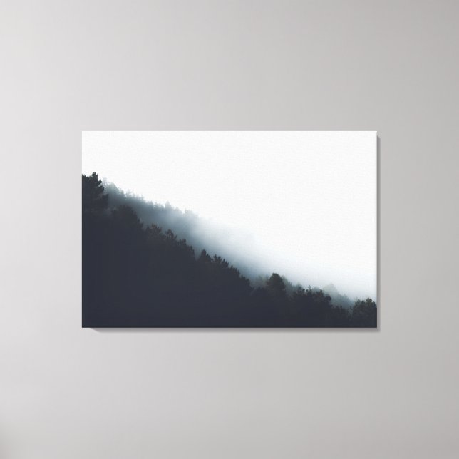 Fog över skogsdiagonalt lagrar canvastryck (Framsida)