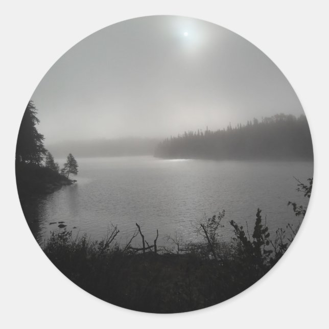 Fog på Cleveland Sjö Runt Klistermärke (Framsida)