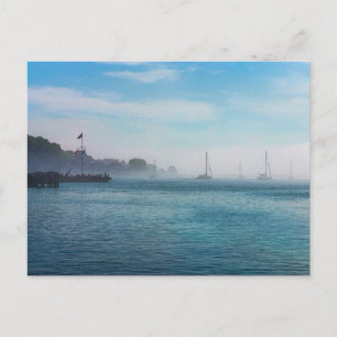 Fog på Mackinac Harbour-vykort Vykort