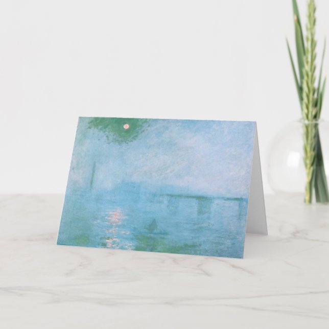 Fog på Thames-kortet (av Claude Monet) Hälsning Ca Kort (Framsida)