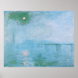 Fog på Themsen (av Claude Monet) Poster