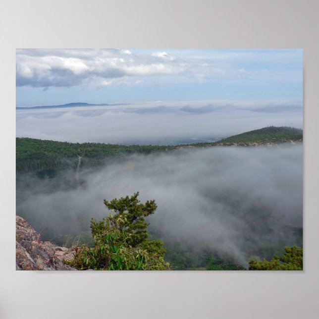 Fog runt Underbara huvud, Acadia NP, Maine Poster (Framsidan)