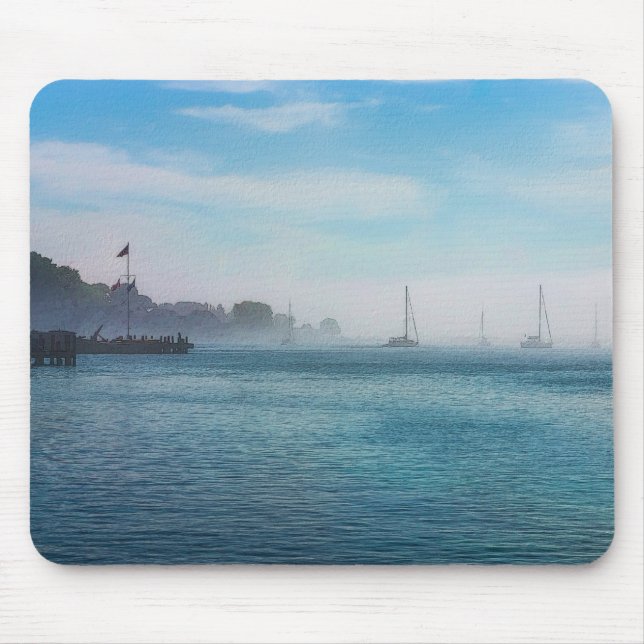 Fog vid hamnen i Mackinac Musmatta (Framsidan)