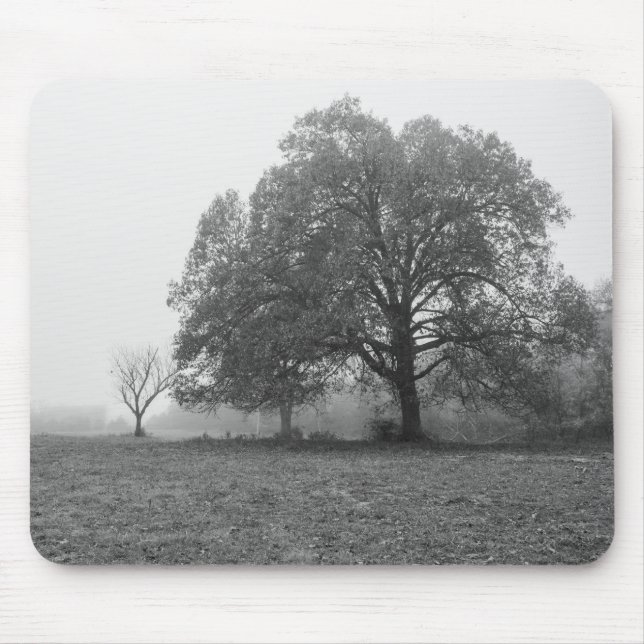 Foggy Autumn God Gråskala Musmatta (Framsidan)