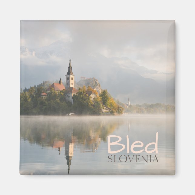 Foggy Bled Sjö solöks textmagnet Magnet (Framsidan)