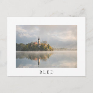 Foggy Bled Sjö, vitt vykort