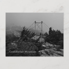 Foggy Bridge Grandfather Mountain-vykort Vykort