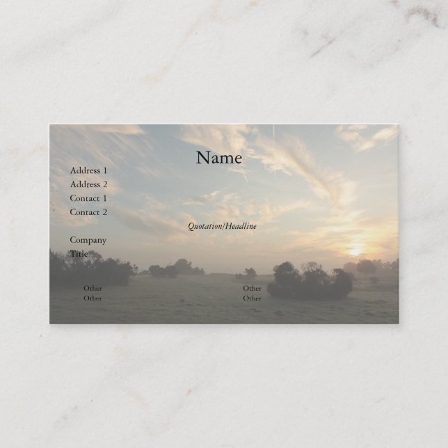 Foggy Day 8, Affärskort Visitkort (Framsida)