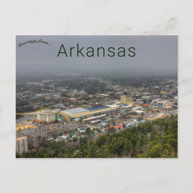 Foggy Day in Hett Vår Arkansas Vykort (Framsida)