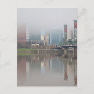 Foggy Day längs Portland ELLER Waterfront Panorama Vykort
