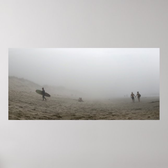 Foggy Day on Praia do Rodanho, Portugal, panorama Poster (Framsidan)