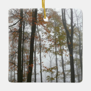 Foggy Fall in Pennsylvania Autumn Nature Julgransprydnad Keramik