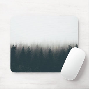 Foggy Forest Gräs Mountain Aesthetic Art Musmatta