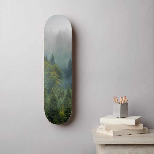 Foggy Forest Ligcape Coola Wall Art Mini Skateboard Bräda 18,5 Cm (Väggkonst)