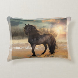 Foggy Friesian Morgon Prydnadskudde