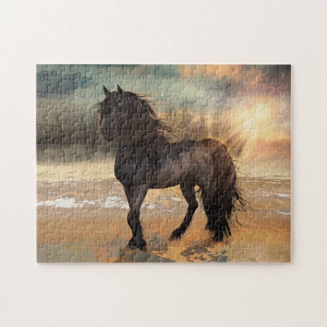 Foggy Friesian Morgon Pussel (Horisontell)