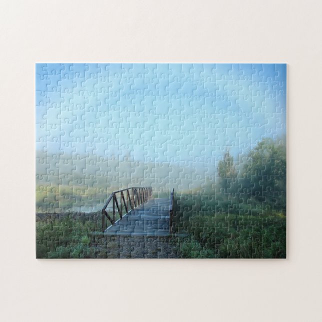 Foggy God God morgon Scenia Large Photo Puzzle Pussel (Horisontell)