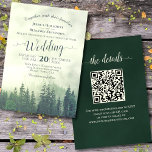 Foggy Grönt Mountain Gräs Rustic QR Code Bröllop Inbjudningar<br><div class="desc">Den här vackra bröllopsinbjudan har en rustik men elegant stil med lacy script calligraphy på en vattenfärgsbakgrund av grönt Berg träd som är höljd i dimma. Färg är en mängd olika grönt-, vit- och blek-guld, skapar denna inbjudan till perfekt för en utomhusceremoni, vildmark eller skogsceremoni. På baksidan finns utrymme för...</div>