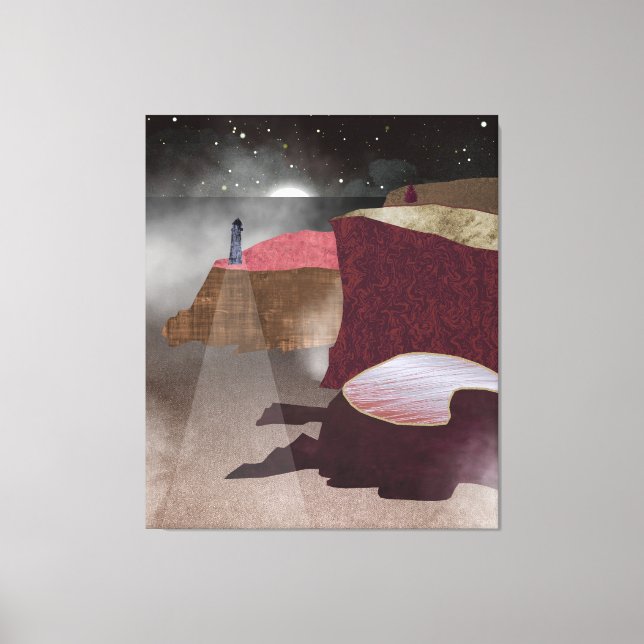 Foggy Lighthouse Canvastryck (Framsida)