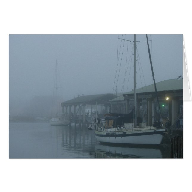 Foggy Morgon i Port Mansfield OBS Kort (Framsidan Horizontal)