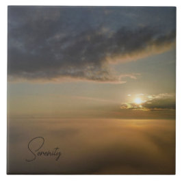 Foggy Morgon Sunrise Kakelplatta