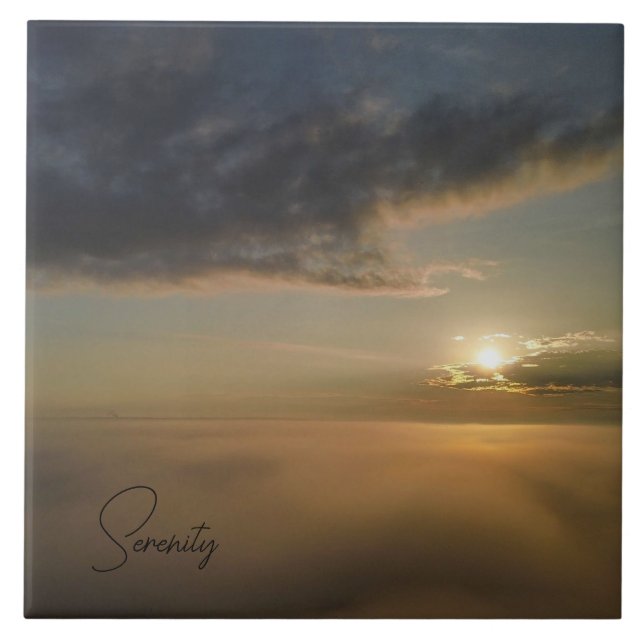 Foggy Morgon Sunrise Kakelplatta (Framsidan)