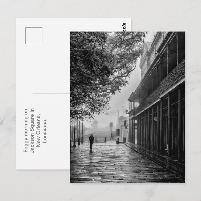 Foggy morse promenad Jackson Square Vykort (Fram/baksida)