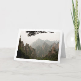Foggy Mountain Scenery Folke Blank Greeting Card Kort