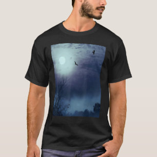 Foggy Nature Ligcape Fullmoon and Fladdermöss T Shirt
