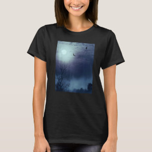 Foggy Nature Ligcape Fullmoon and Fladdermöss T Shirt