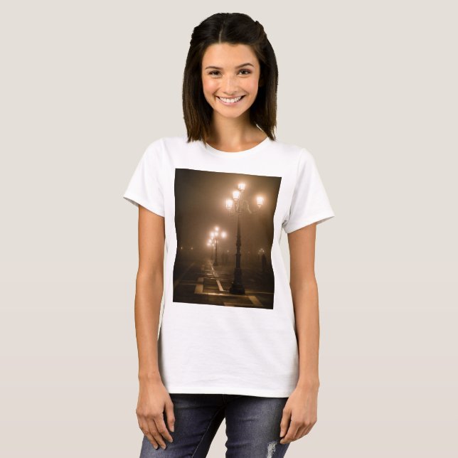 Foggy Piazza San Marco, Venedig T Shirt (Hel framsida)