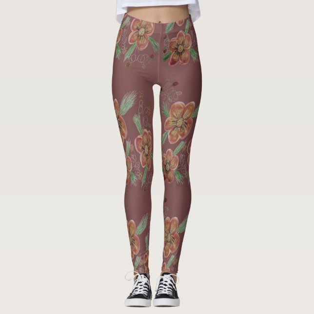 Foggy Ro Flowered Leggings (Framsida)