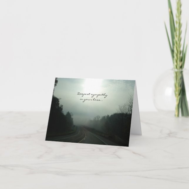 Foggy Road Sympathy Card Kort (Framsida)