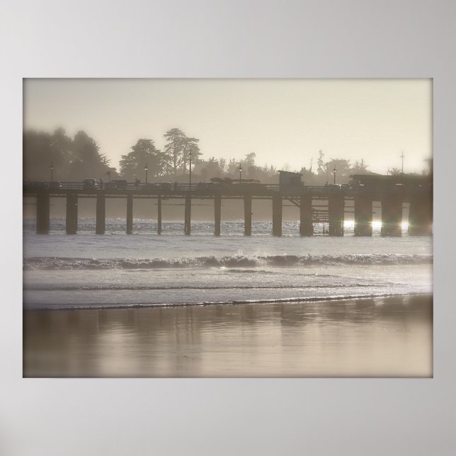 Foggy Santa Cruz wharf Poster (Framsidan)