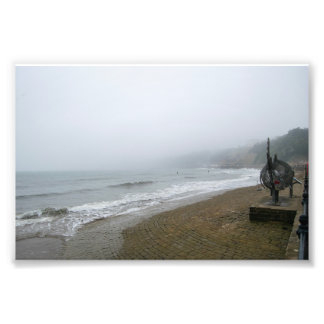 Foggy Scarborough Beach Fototryck