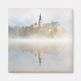 Foggy sunrise vid Sjö Bled Magnet