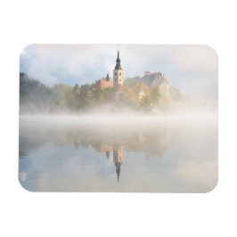 Foggy sunrise vid Sjö Bled Magnet