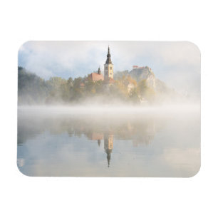 Foggy sunrise vid Sjö Bled Magnet