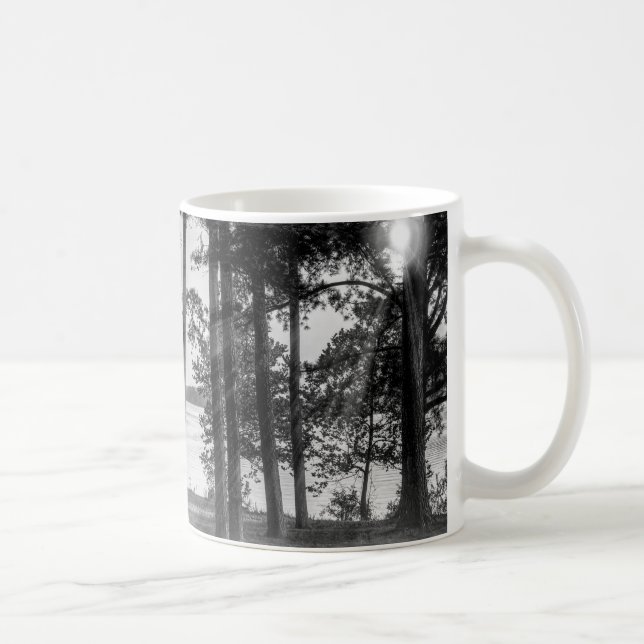 Foggy Träd vid Bord Sten Kaffemugg (Höger)