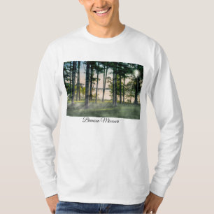 Foggy Träd vid Bord Sten T Shirt