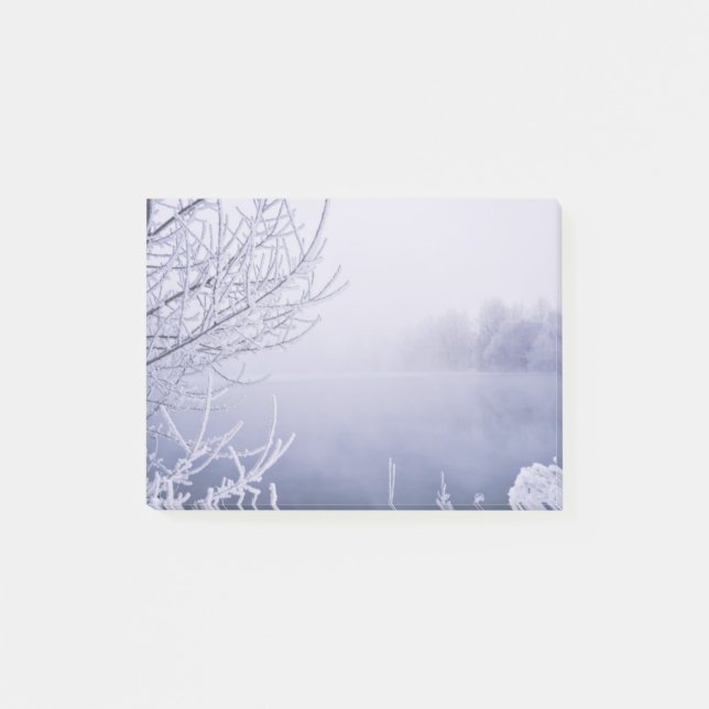 Foggy Winter Day vid floden Post-it Block (Framsida)