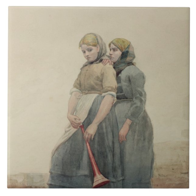 Foghornen, 1883 (w/c) kakelplatta (Framsidan)