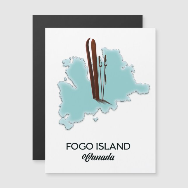 Fogo Island Kanada karta poster (Fram/baksida)