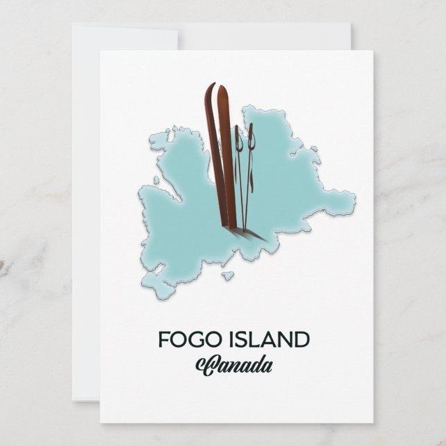 Fogo Island Kanada karta poster (Framsida)